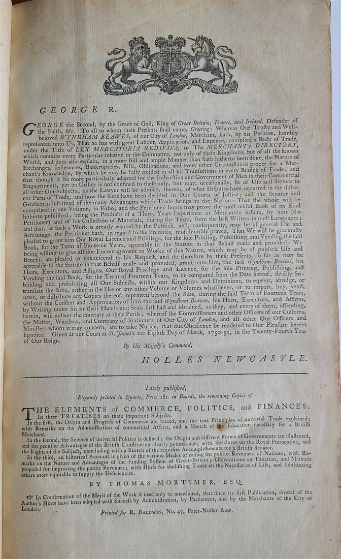 1783 Merchant's Directory LEX MERCATORIA REDIVIVA by W. BEAWES antique folio - 3