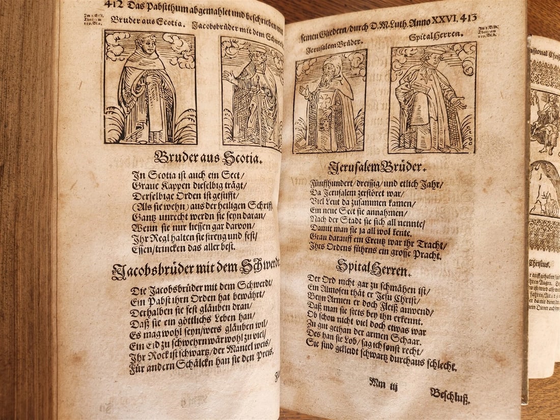 1661-1664 MARTIN LUTHER WORKS 7 FOLIO VOLS antique VELLUM in GERMAN ILLUSTRATED - 13