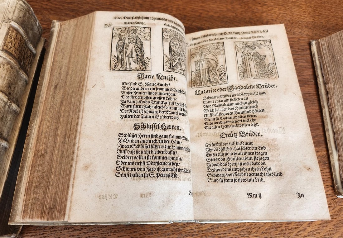 1661-1664 MARTIN LUTHER WORKS 7 FOLIO VOLS antique VELLUM in GERMAN ILLUSTRATED - 14