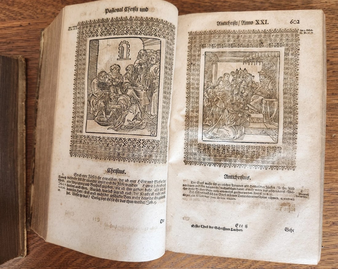 1661-1664 MARTIN LUTHER WORKS 7 FOLIO VOLS antique VELLUM in GERMAN ILLUSTRATED - 16