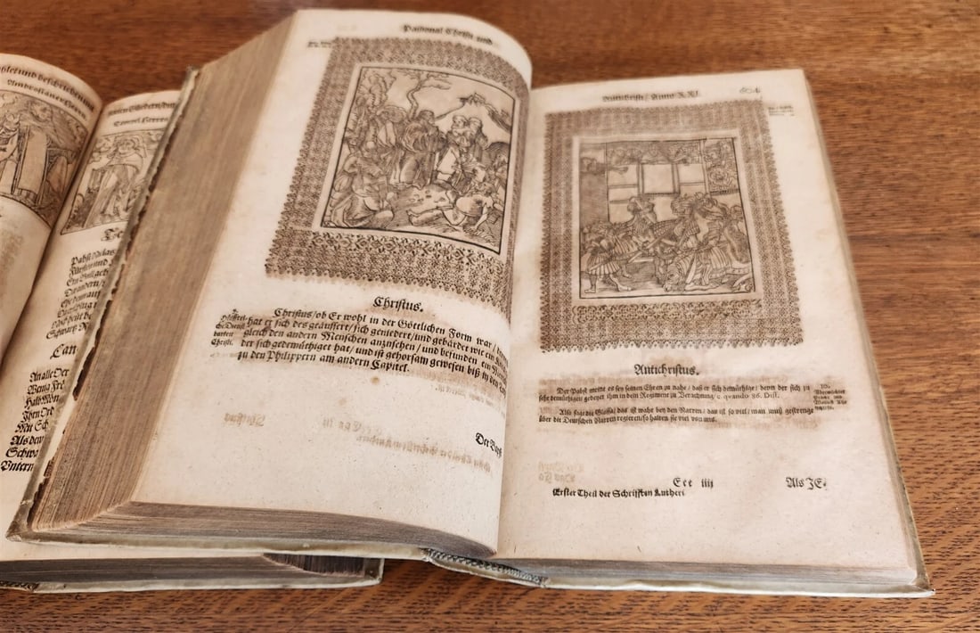 1661-1664 MARTIN LUTHER WORKS 7 FOLIO VOLS antique VELLUM in GERMAN ILLUSTRATED - 18