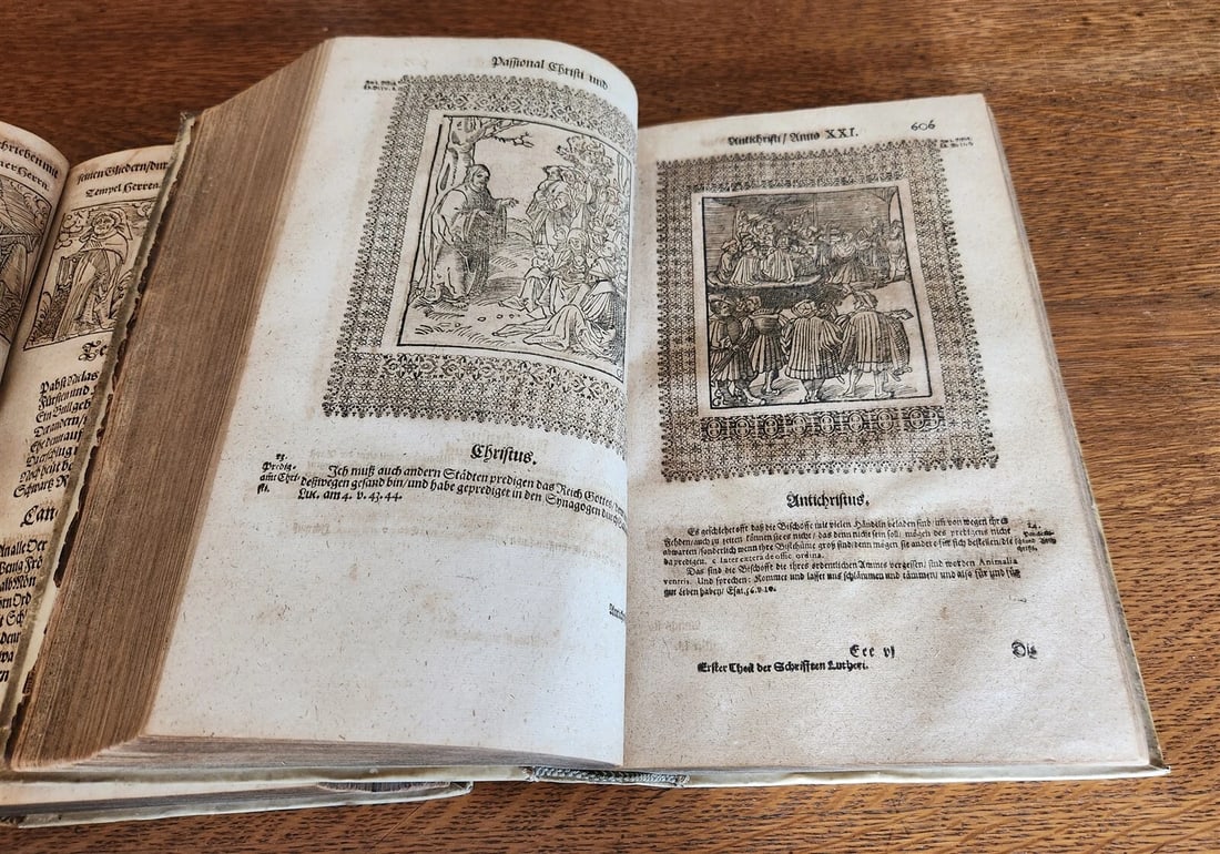 1661-1664 MARTIN LUTHER WORKS 7 FOLIO VOLS antique VELLUM in GERMAN ILLUSTRATED - 20