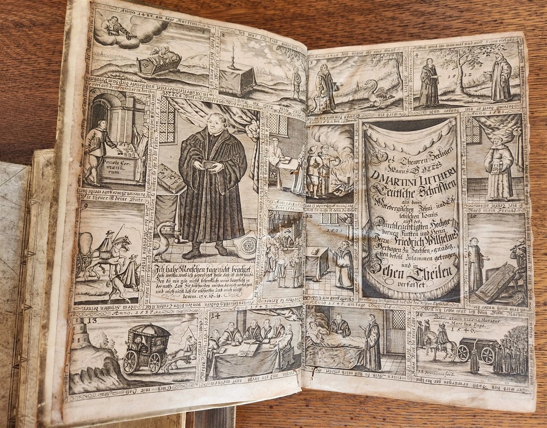 1661-1664 MARTIN LUTHER WORKS 7 FOLIO VOLS antique VELLUM in GERMAN ILLUSTRATED - 2