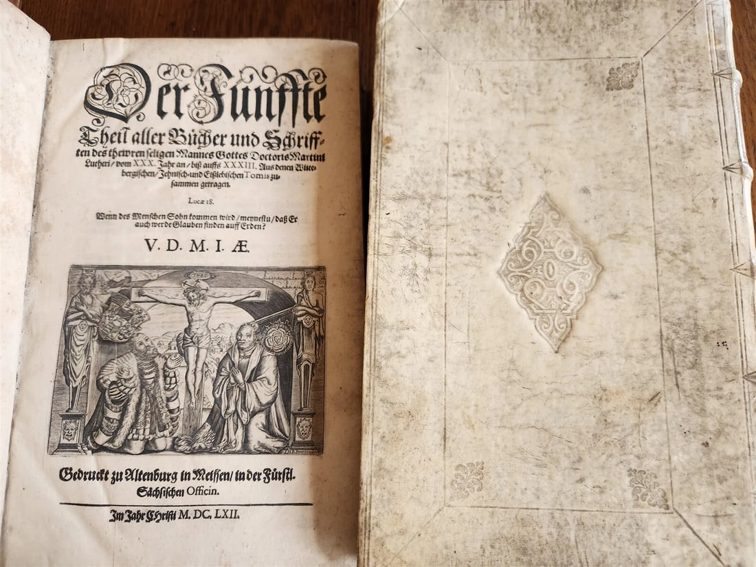 1661-1664 MARTIN LUTHER WORKS 7 FOLIO VOLS antique VELLUM in GERMAN ILLUSTRATED - 5