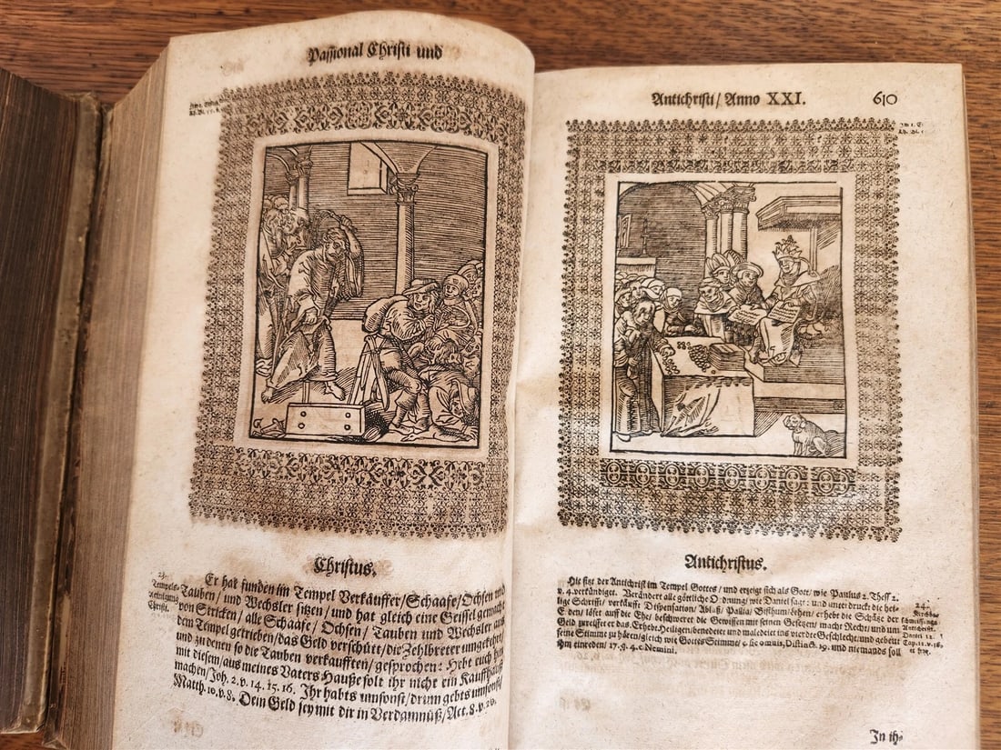 1661-1664 MARTIN LUTHER WORKS 7 FOLIO VOLS antique VELLUM in GERMAN ILLUSTRATED - 8