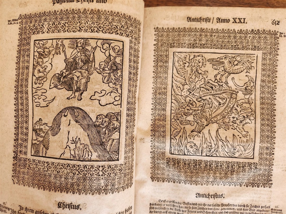 1661-1664 MARTIN LUTHER WORKS 7 FOLIO VOLS antique VELLUM in GERMAN ILLUSTRATED - 9