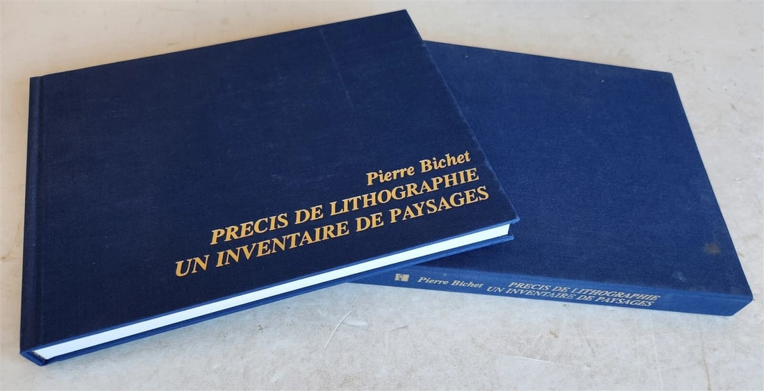 1987 LANDSCAPE LITHOGRAPHS by PIERRE BICHET vintage ART folio ALBUM in FRENCH: Title: 1987 LANDSCAPE LITHOGRAPHS by PIERRE BICHET vintage ART folio ALBUM in FRENCH Description: "Bichet, P. Precis de Lithographie un inventaire de paysages. Paris ; 1987 Lithographs of landscapes