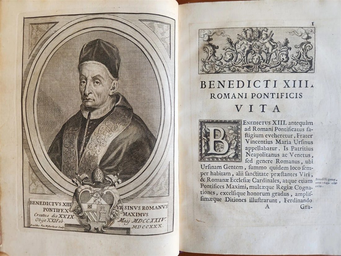 1741 VITA et BENEDICTO XIV antique Vellum in ITALIAN: Title: 1741 VITA et BENEDICTO XIV antique Vellum in ITALIAN Description: "BENEDICTI XIII ROMANI PONTIFICIS Ex Ordine Praedicatorum VITA et BENEDICTO XIV DIGATA AR ALEXANDRO BORGIA Archiepiscopo &