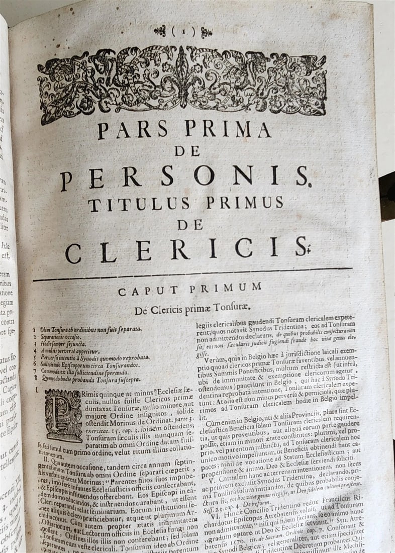 1748 CANON LAW by ESPENIUS antique BLIND-STAMPED PIGSKIN FOLIO - 10