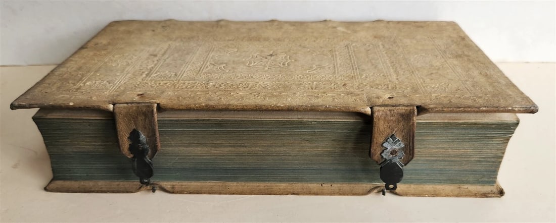 1748 CANON LAW by ESPENIUS antique BLIND-STAMPED PIGSKIN FOLIO - 2