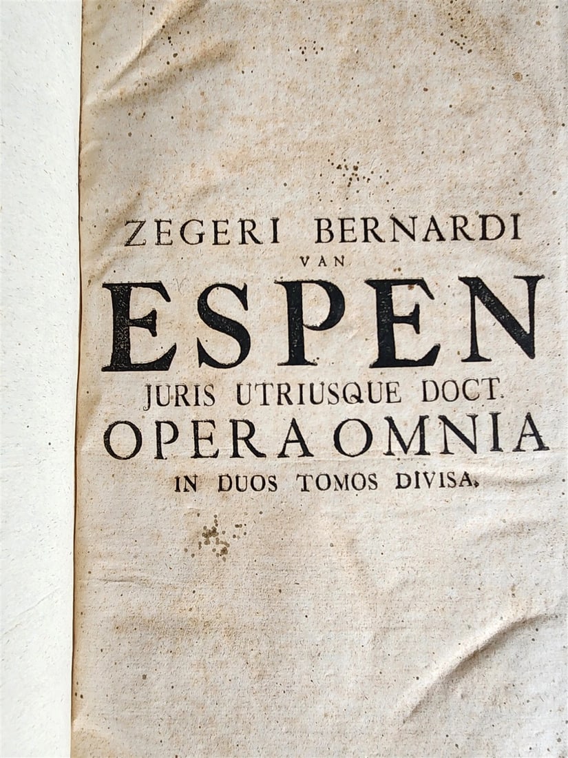 1748 CANON LAW by ESPENIUS antique BLIND-STAMPED PIGSKIN FOLIO - 3