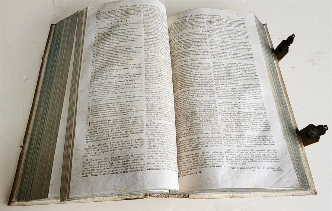 1748 CANON LAW by ESPENIUS antique BLIND-STAMPED PIGSKIN FOLIO - 6