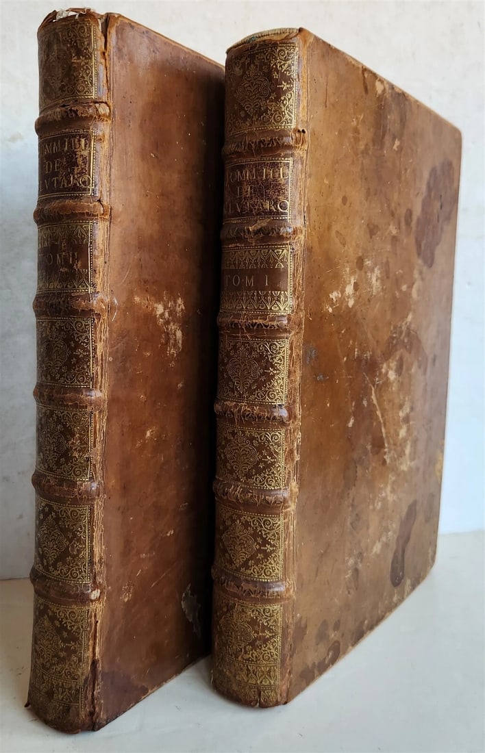 1575 PLUTARCHUS LIVES of ILLUSTRIOUS GREEKS & ROMANS 2 VOLS antique ILLUSTRATED: Title: 1575 PLUTARCHUS LIVES of ILLUSTRIOUS GREEKS & ROMANS 2 VOLS antique ILLUSTRATED Description: "Les Vies des hommes illustres grecs et romains comparees l'une avec l'autre. Paris, Jacques du Puys