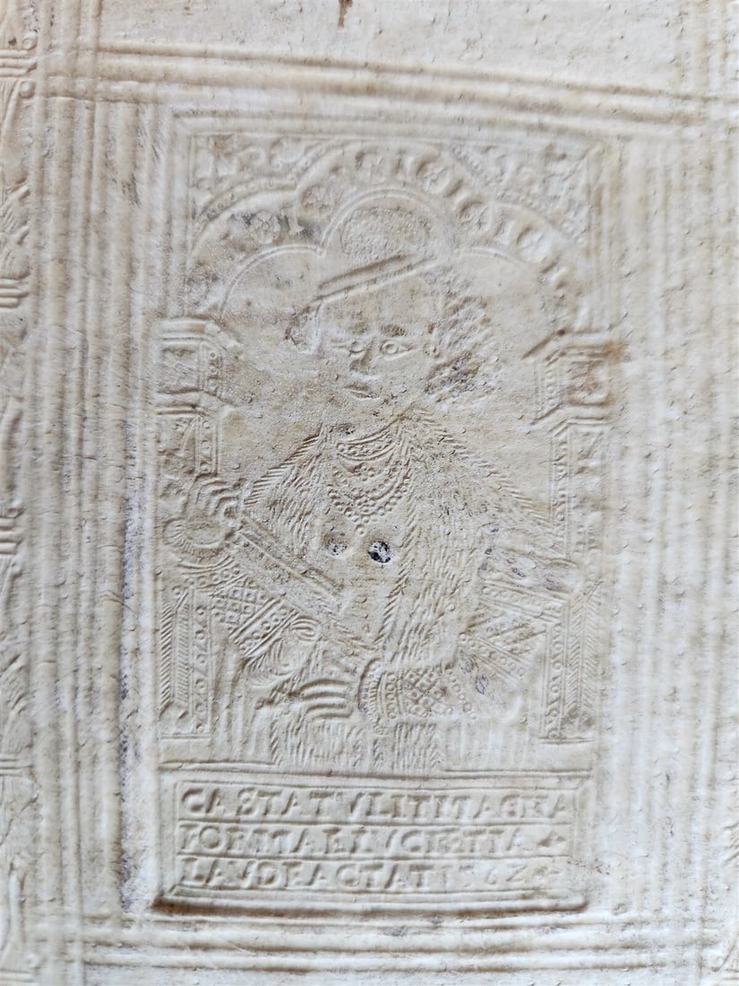 1605 JESUIT DEFENSE AGAINST ATTACKS of CALVINISTS antique PIGSKIN BINDING - 3