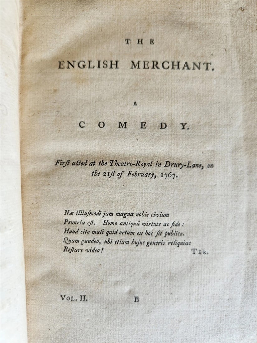 1777 DRAMATICK WORKS of GEORGE COLMAN antique 4 VOLUMES - 7