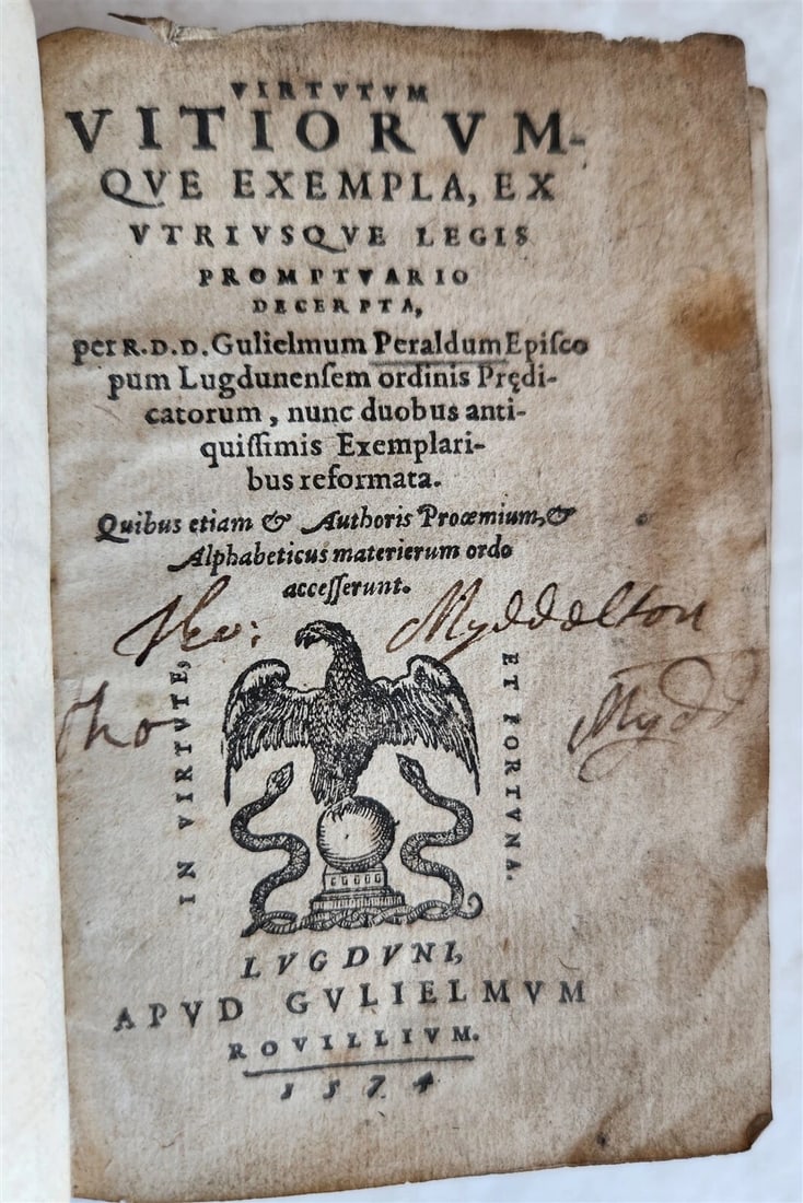 1574 BIBLE of POOR Nicolas de Hanappes antique Virtutum vitiorum Biblia pauperum (1 of 7)