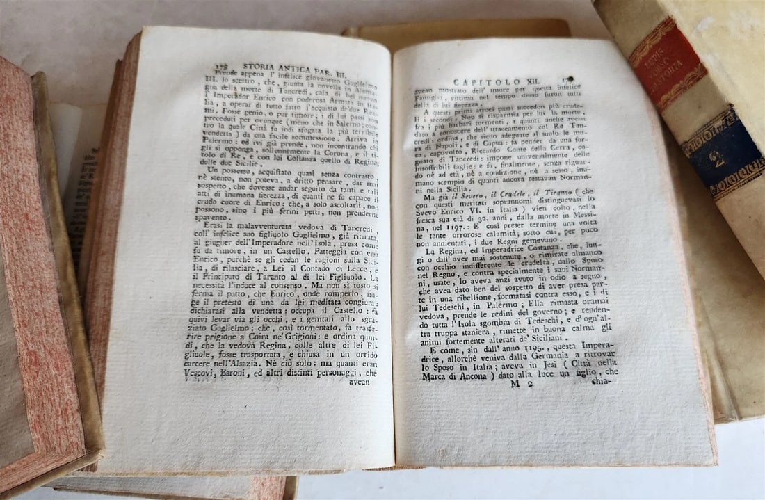 1794-1805 UNIVERSAL HISTORY by ORAZIO LUPIS 6 VOLUMES antique VELLUM BINDING - 10