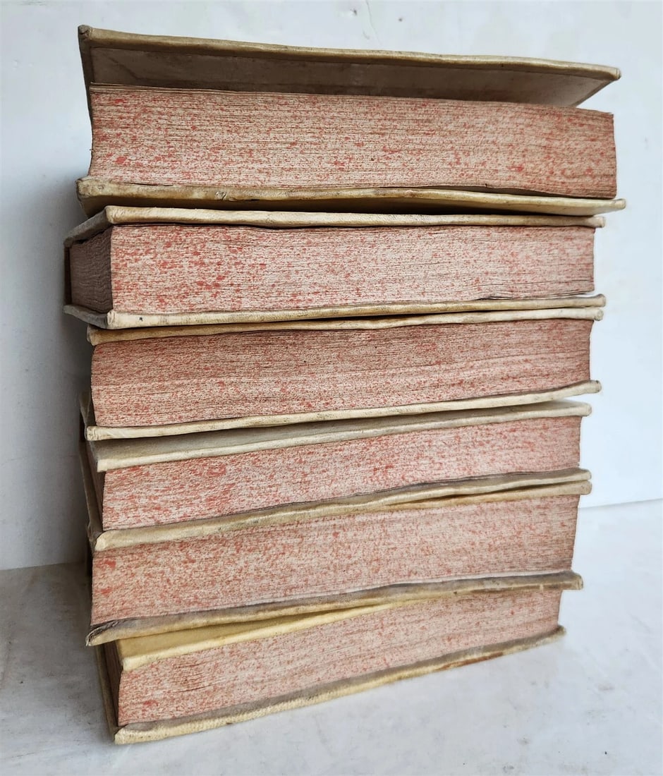 1794-1805 UNIVERSAL HISTORY by ORAZIO LUPIS 6 VOLUMES antique VELLUM BINDING - 11