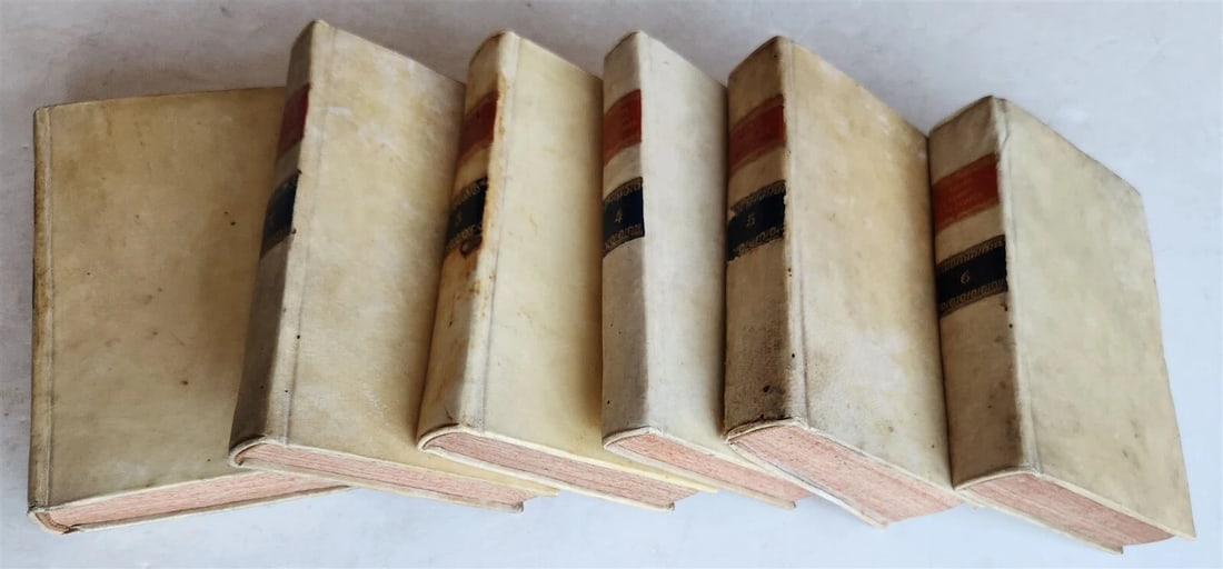 1794-1805 UNIVERSAL HISTORY by ORAZIO LUPIS 6 VOLUMES antique VELLUM BINDING - 5