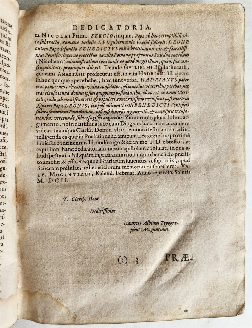 1602 HISTORY of POPES by Anastasius Bibliothecarius antique VELLUM - 11