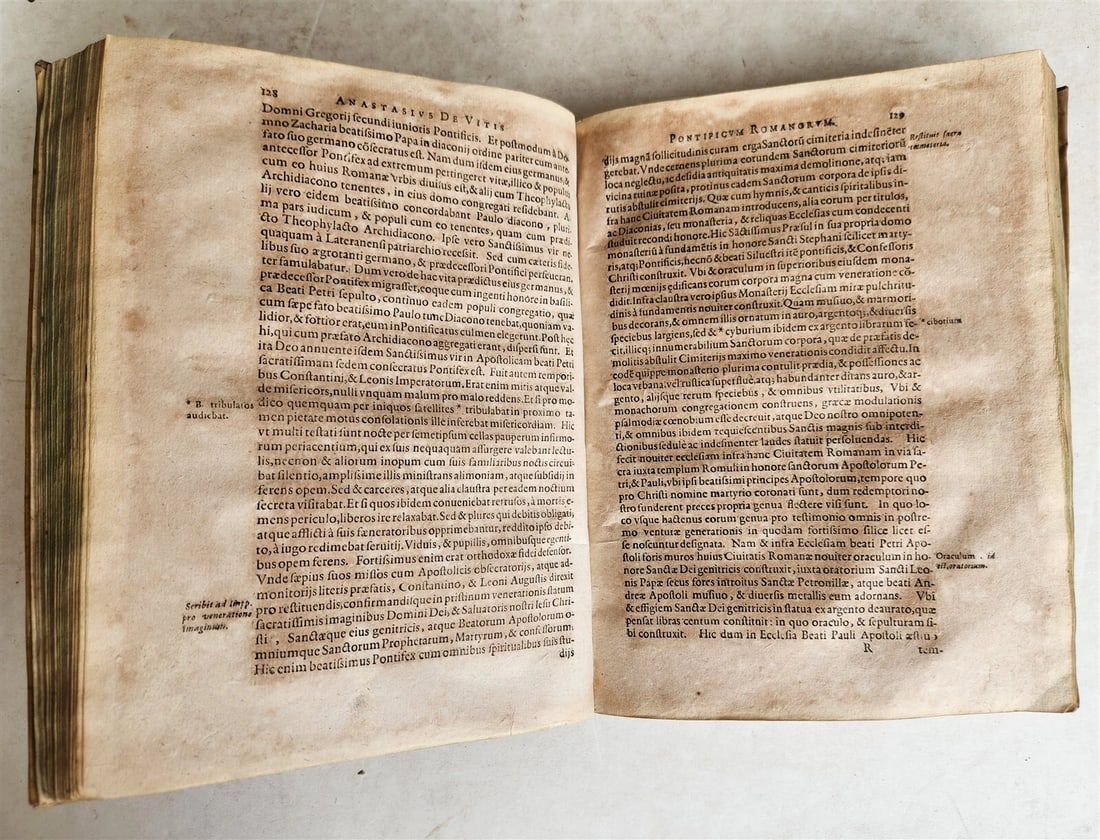 1602 HISTORY of POPES by Anastasius Bibliothecarius antique VELLUM - 6