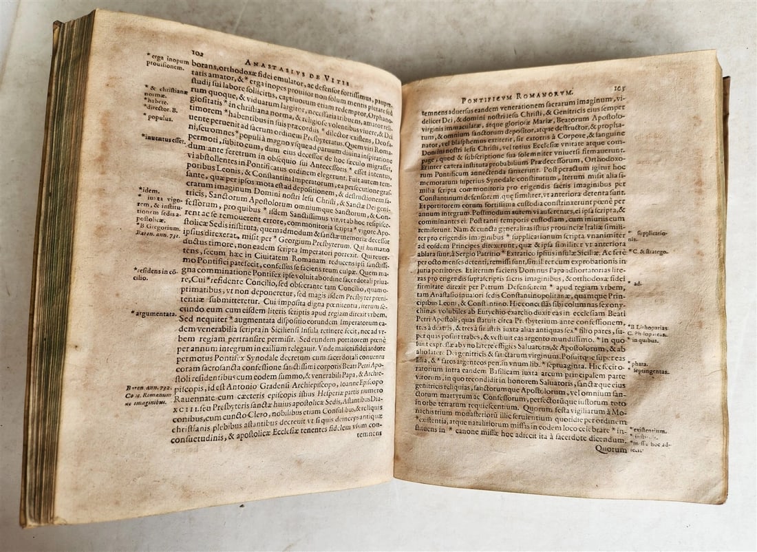 1602 HISTORY of POPES by Anastasius Bibliothecarius antique VELLUM - 7