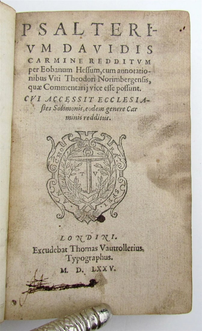 1575 PSALTERIUM DAVIDIS antique 16th century BIBLE PSALMS of DAVID rare (1 of 6)