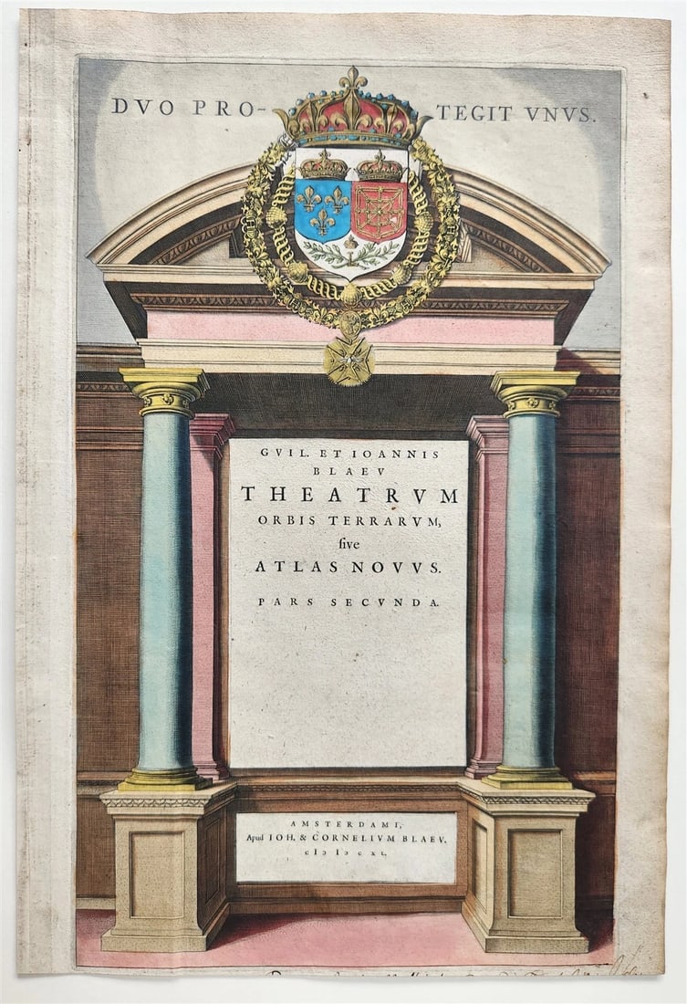 1645 THEATRUM ORBIS TERRARUM SIVE ATLAS NOVUS p.2 TITLE PAGE antique BLAEU (1 of 4)