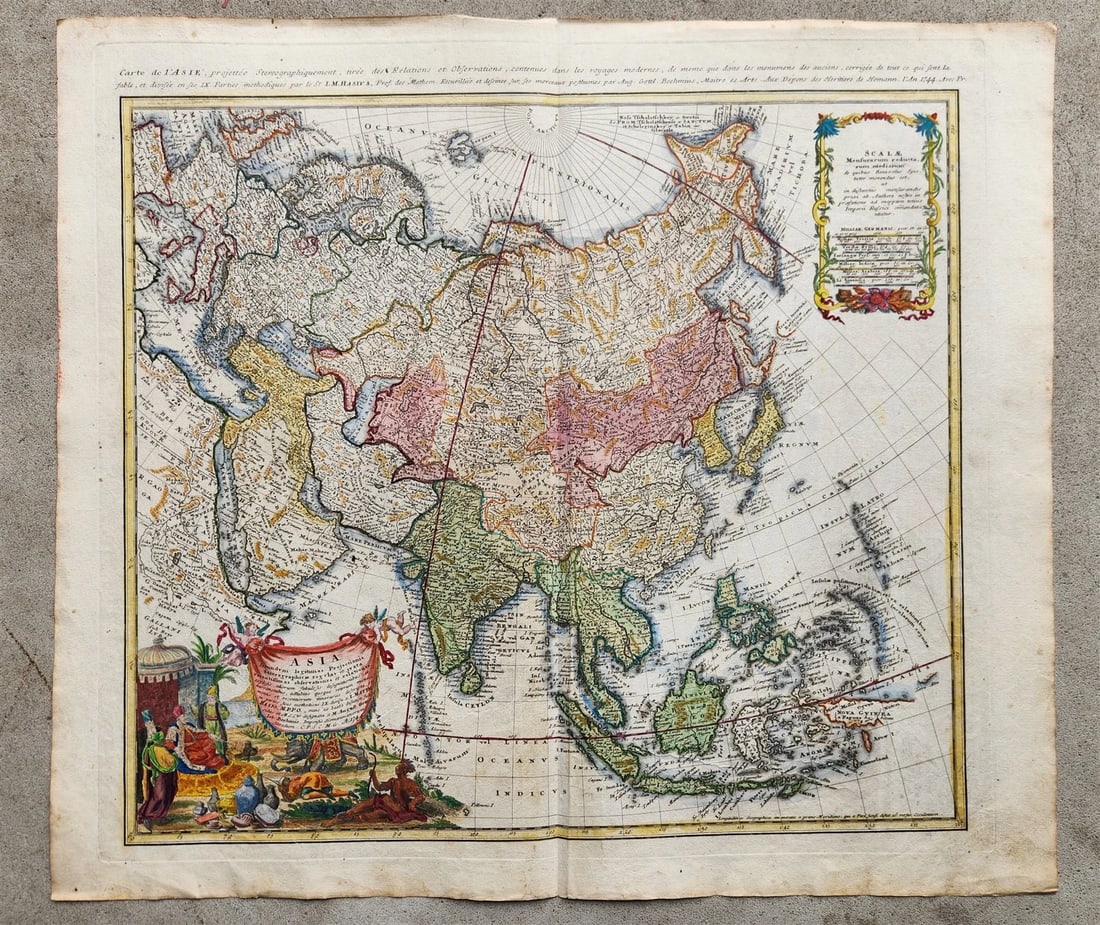 1744 MAP of ASIA & MIDDLE EAST antique RARE (1 of 9)