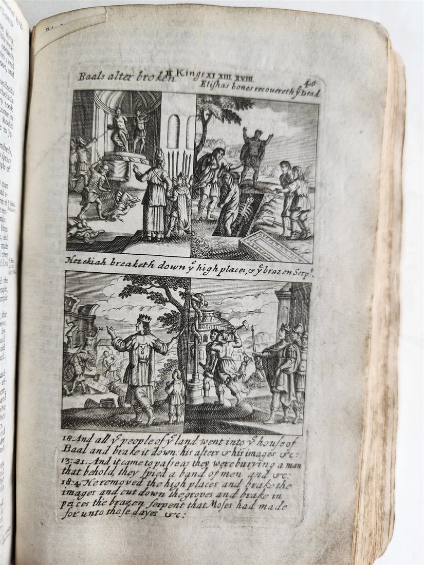 1695 BIBLE in ENGLISH OLD TESTAMENT antique ILLUSTRATED w/ NUMEROUS PLATES - 11