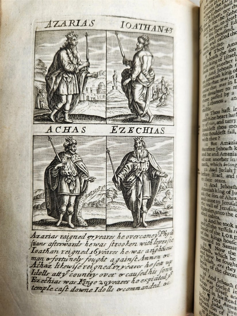 1695 BIBLE in ENGLISH OLD TESTAMENT antique ILLUSTRATED w/ NUMEROUS PLATES - 12