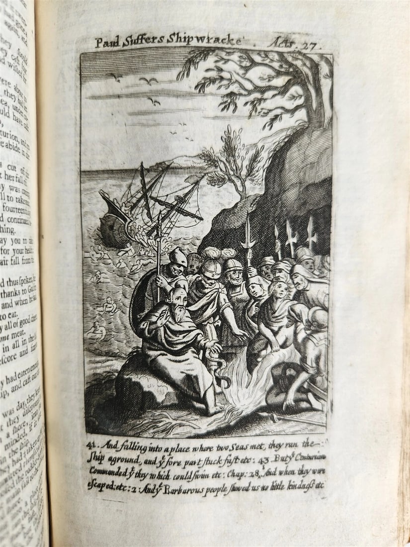 1695 BIBLE in ENGLISH OLD TESTAMENT antique ILLUSTRATED w/ NUMEROUS PLATES - 18