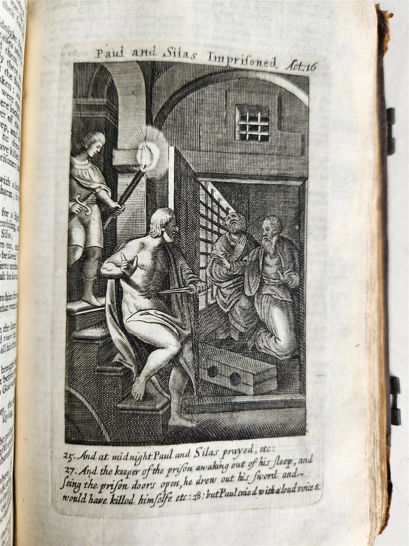 1695 BIBLE in ENGLISH OLD TESTAMENT antique ILLUSTRATED w/ NUMEROUS PLATES - 20