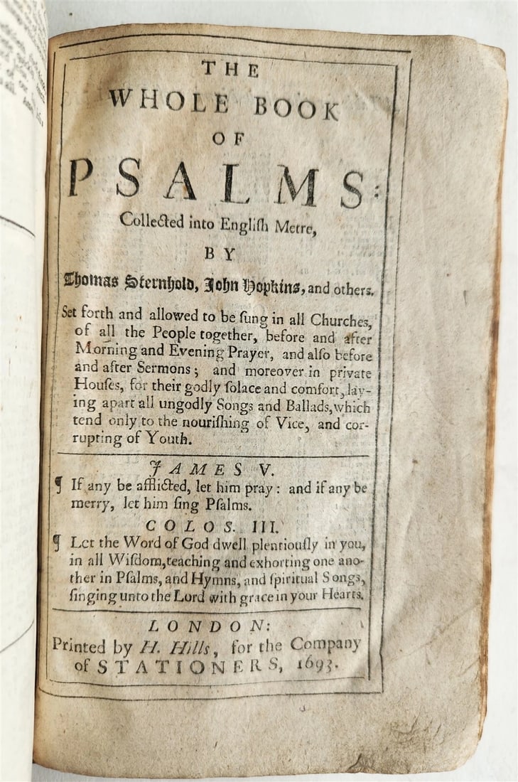 1695 BIBLE in ENGLISH OLD TESTAMENT antique ILLUSTRATED w/ NUMEROUS PLATES - 2