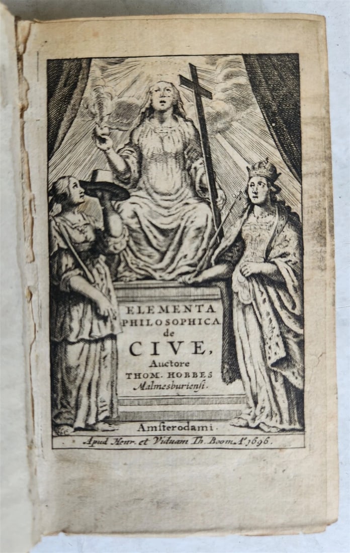 1696 POLITICAL PHILOSOPHY antique Elementa philosophica de cive by THOMAS HOBBES (1 of 8)