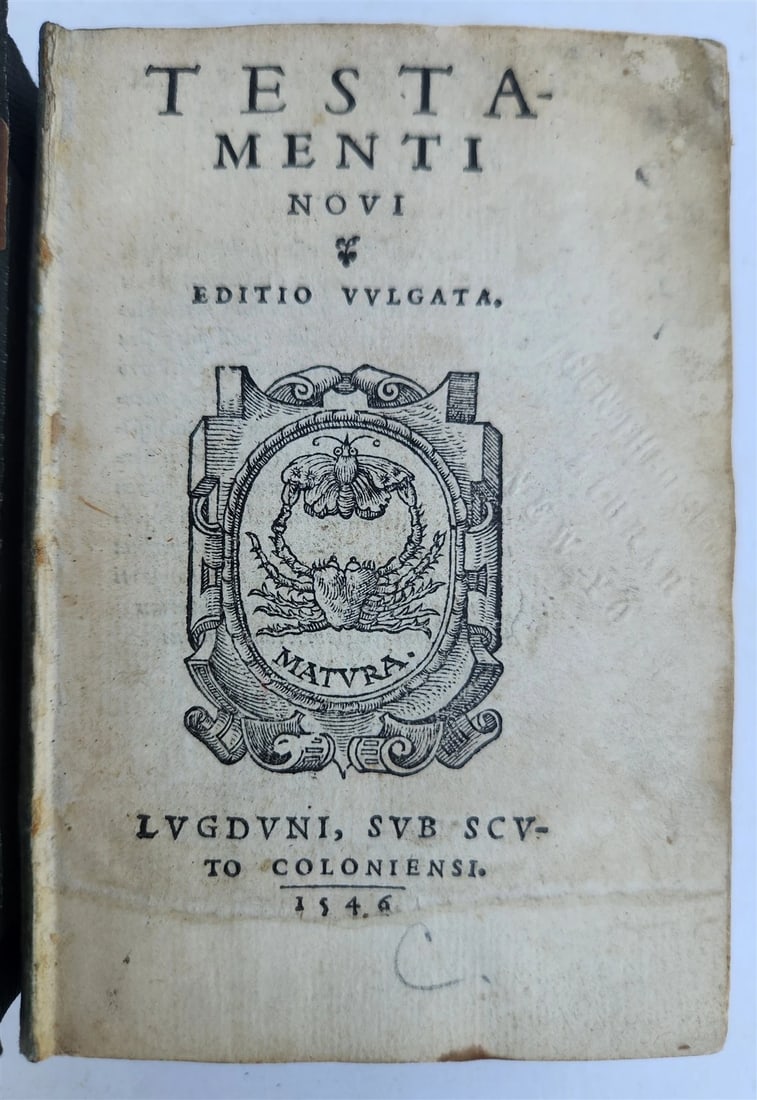 1546 BIBLE in LATIN FULLY ILLUSTRATED antique RARE pocket size NEW TESTAMENT (1 of 20)