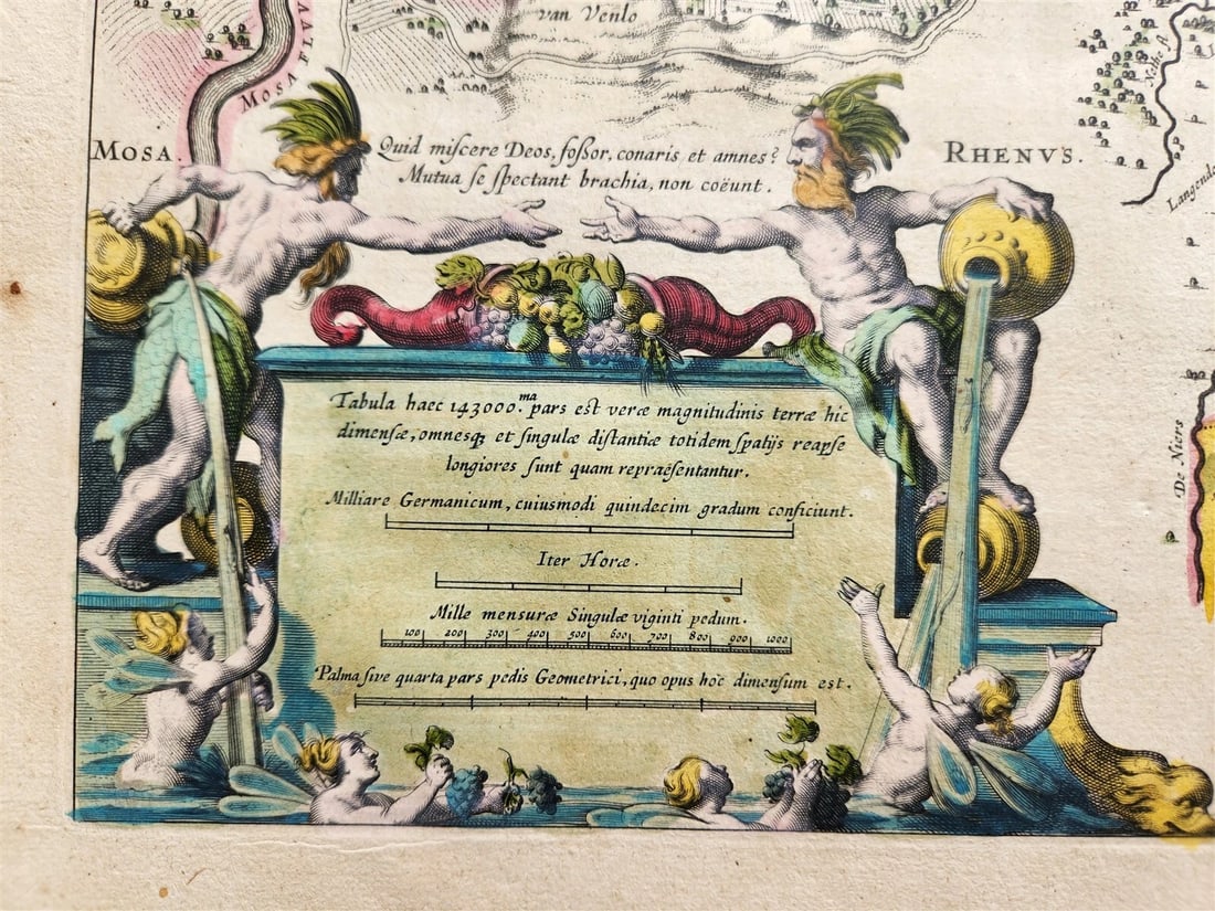 1640 MAP of GERMANY FOSSA SANCTAE MARIAE by WILLEM BLAEU antique AUTHENTIC - 2