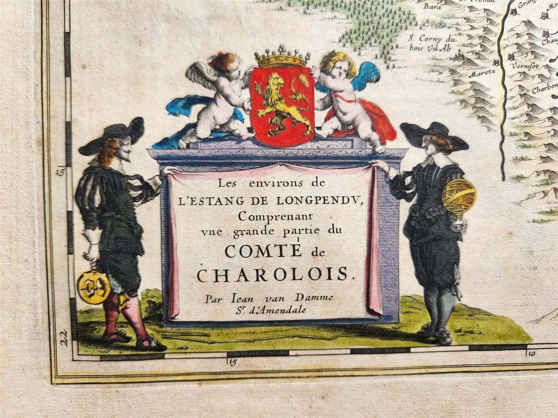 1640 MAP of FRANCE Longpendu Charolais by WILLEM BLAEU antique AUTHENTIC: Title: 1640 MAP of FRANCE Longpendu Charolais by WILLEM BLAEU antique AUTHENTIC Description: "MAP Les environs de l'estang de Longpendu comprenant une grande partie du COMTE DE CHAROLOIS par Iean van
