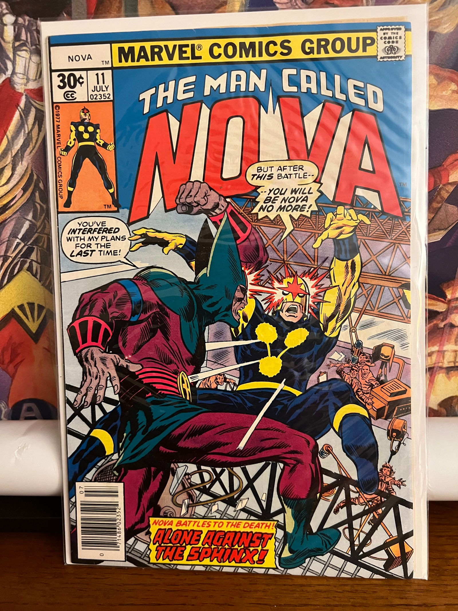 The Man Called Nova #11: Title: The Man Called Nova #11 Description: Description: Nova #11/ Alone against the Sphinx Date Period: 1977 Materials: Marvel Comics Reserve: $12.00 Shipping: Domestic: Shipping rates are determined