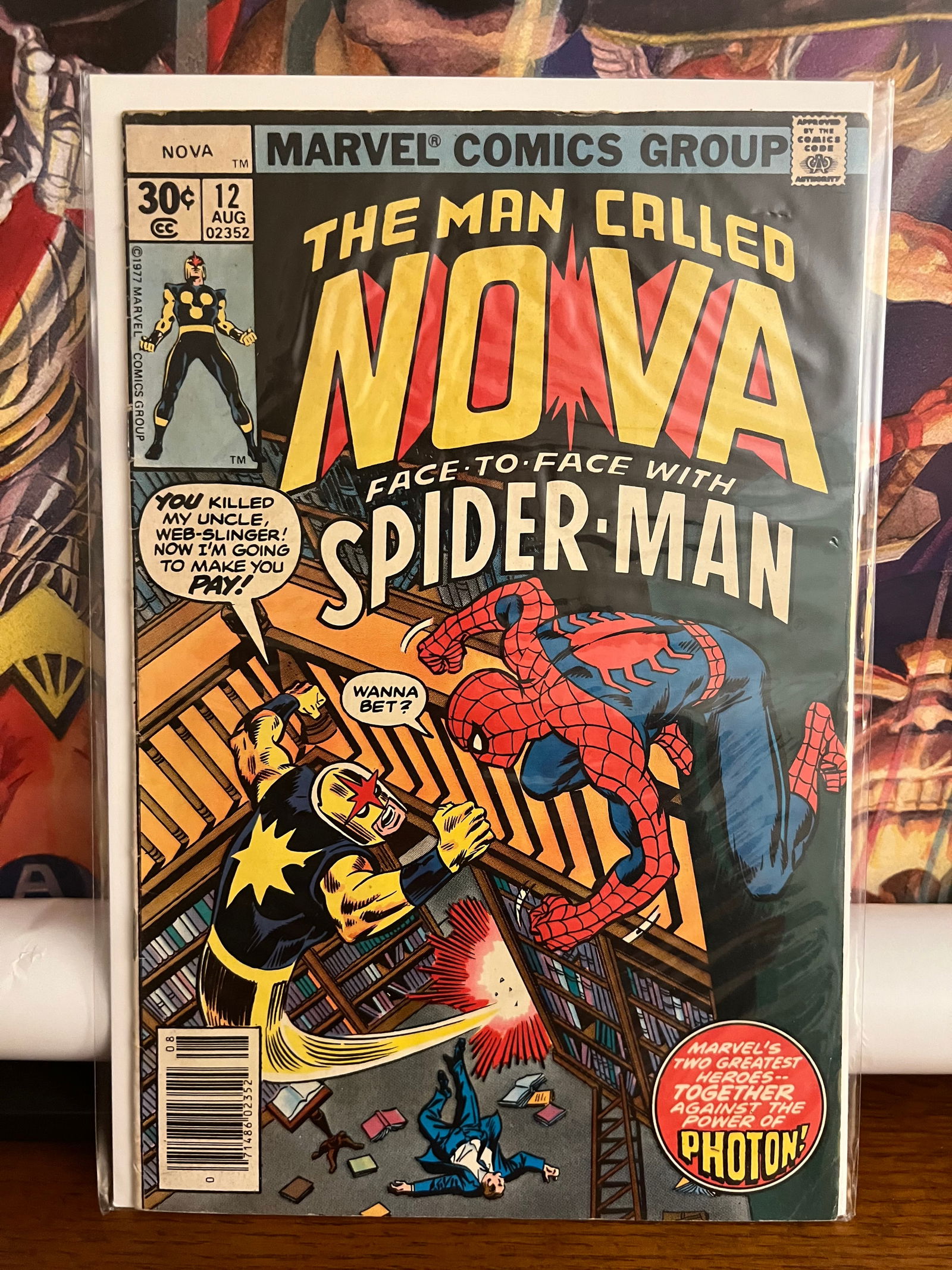The Man Called Nova #12/ Face2Face with Spiderman/1st apper. Photon: Title: The Man Called Nova #12/ Face2Face with Spiderman/1st apper. Photon Description: Description: Date Period: Materials: Marvel Comics Reserve: $12.00 Shipping: Domestic: Shipping rates are deter