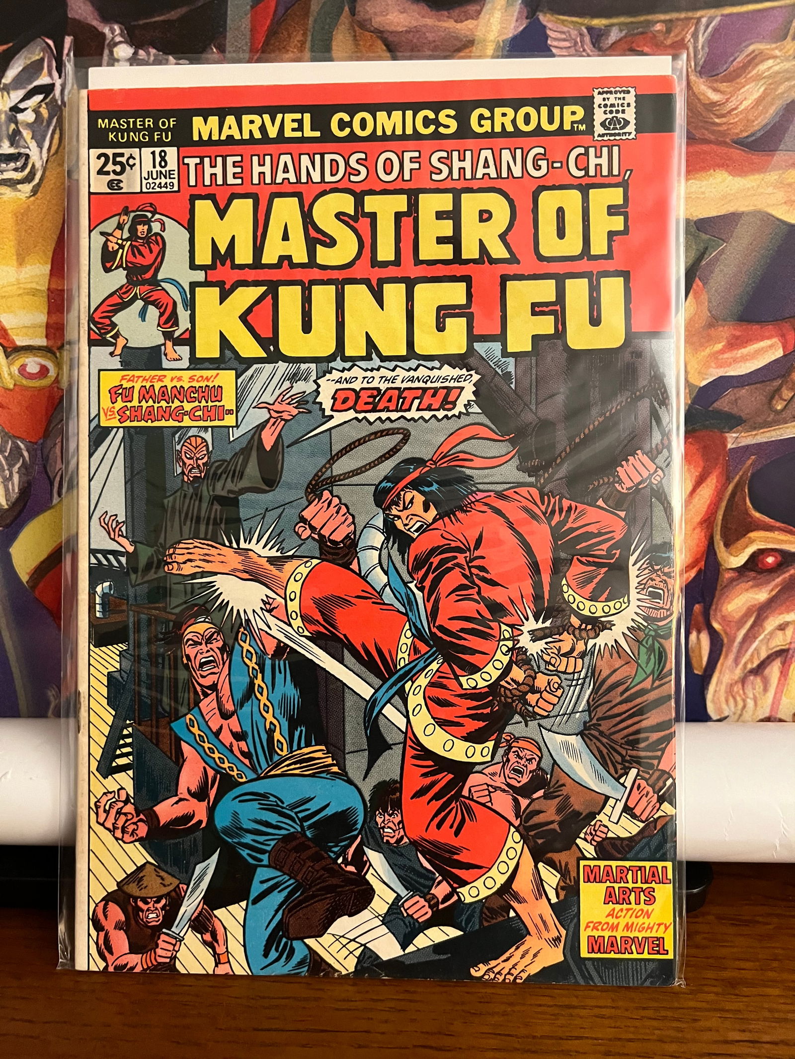 Master of Kung Fu #18: Title: Master of Kung Fu #18 Description: Description: Date Period: 1974 Materials: Marvel Comics Reserve: $15.00 Shipping: Domestic: Shipping rates are determined by destination International: For