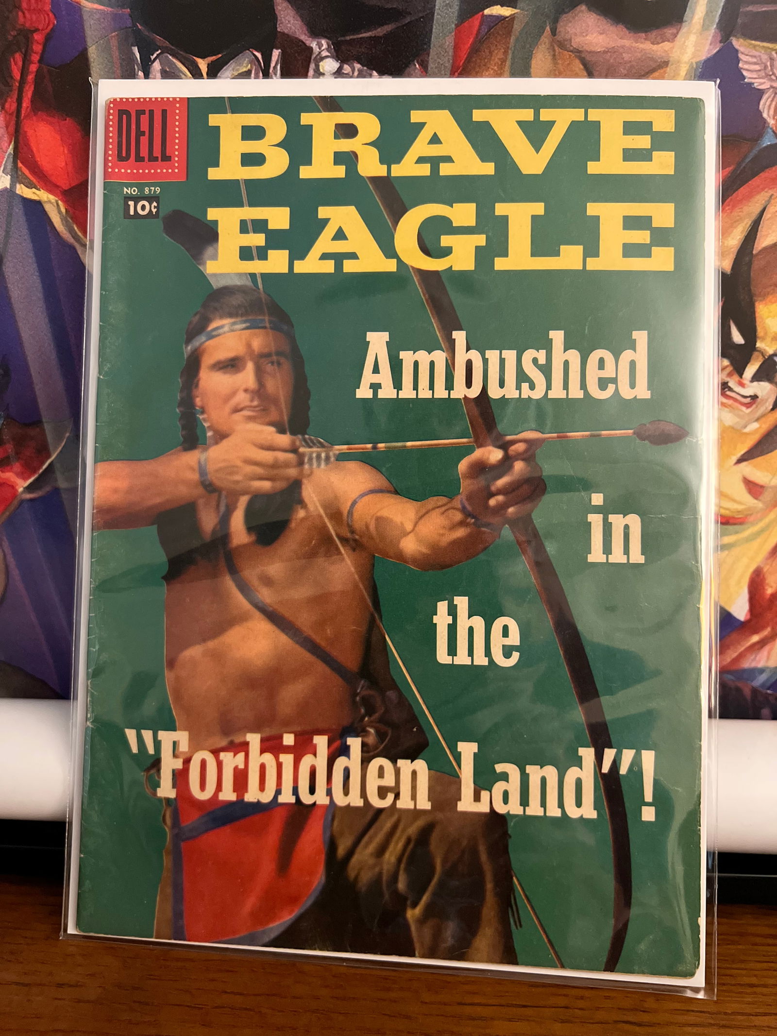 Brave Eagle 879: Title: Brave Eagle 879 Description: Description: Date Period: 1958 Materials: Dell Comics Reserve: $16.00 Shipping: Domestic: Shipping rates are determined by destination International: Foreign shi