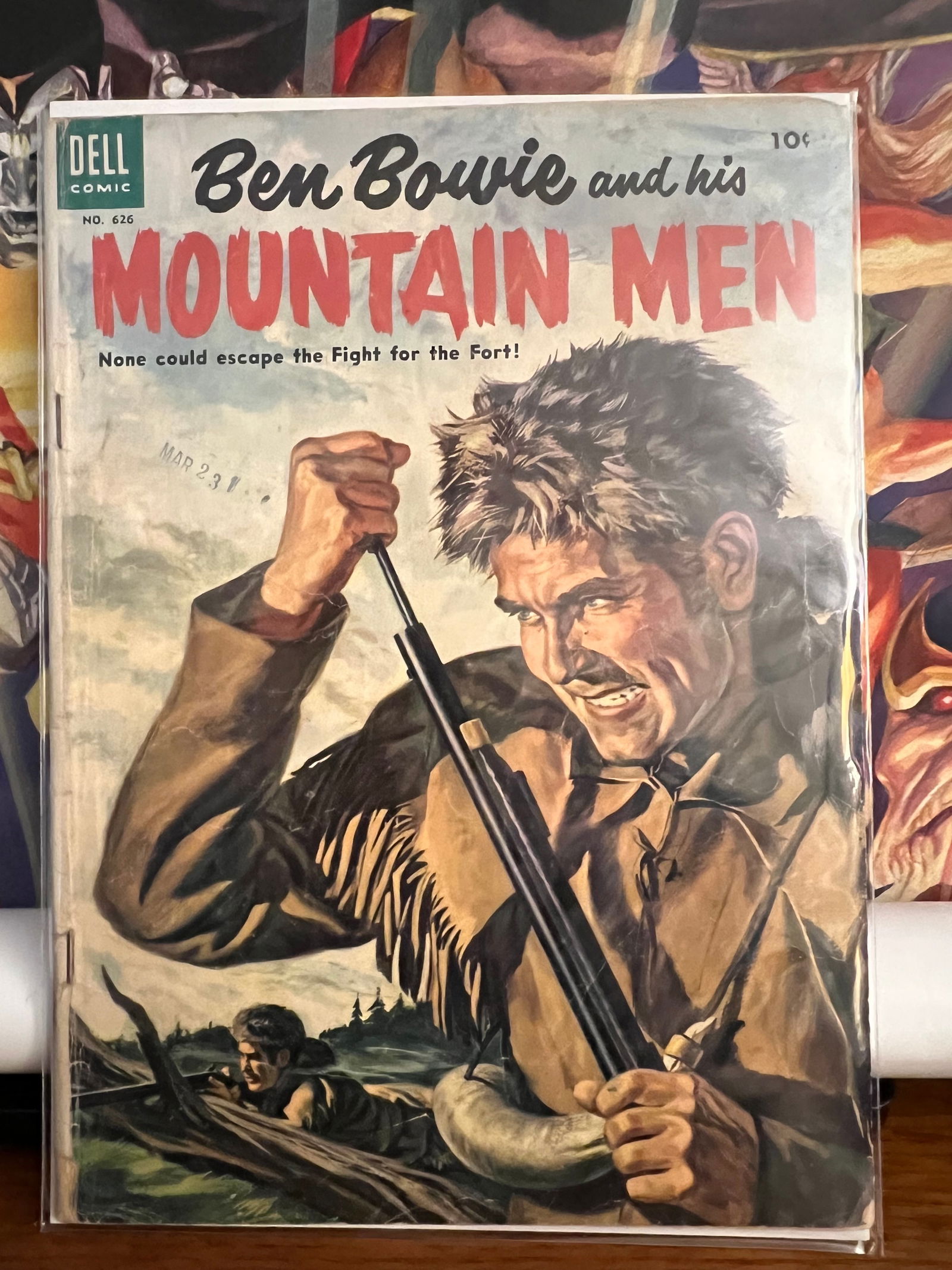 Ben Bowie & his Mountain Men 626: Title: Ben Bowie & his Mountain Men 626 Description: Description: Date Period: 1955Materials: Dell Comics Reserve: $15.00 Shipping:Domestic: Shipping rates are determined by