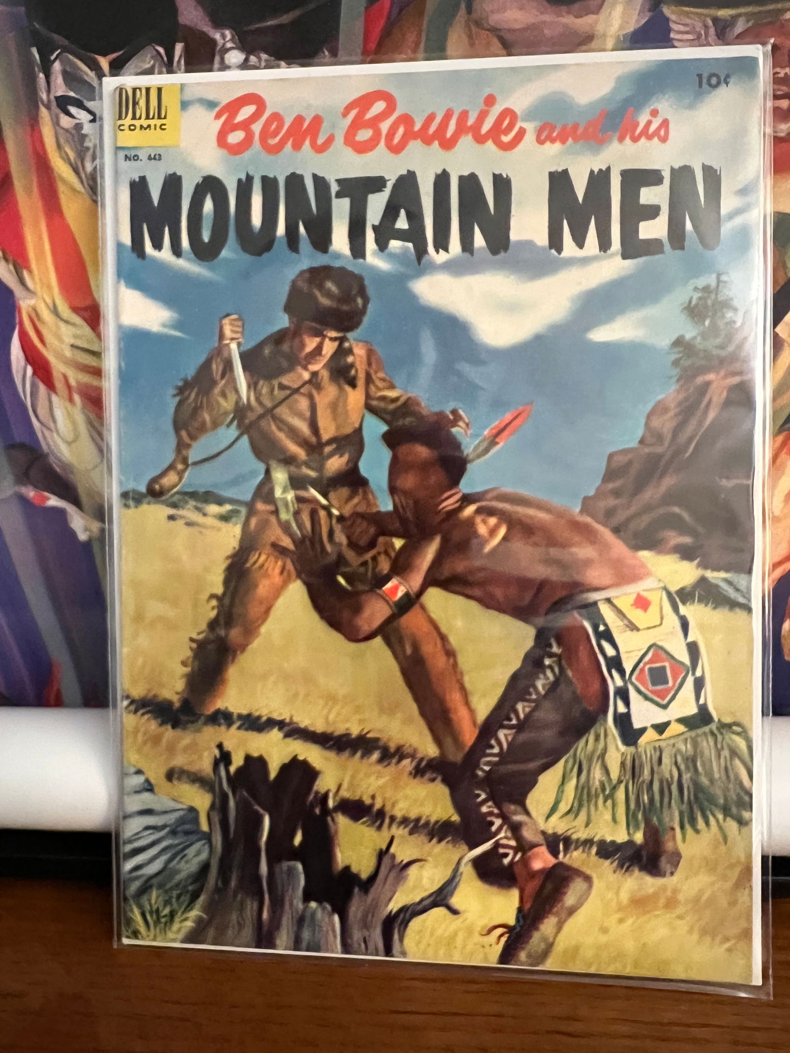 Ben Bowie & his Mountain Men 443/ 1st. Issue: Title: Ben Bowie & his Mountain Men 443/ 1st. Issue Description: Description: Date Period: 1952Materials: Dell Comics Reserve: $45.00 Shipping:Domestic: Shipping rates are determined by