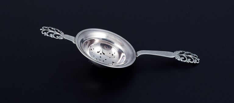 Danish silversmith, tea strainer. Danish 830 silver. - 2