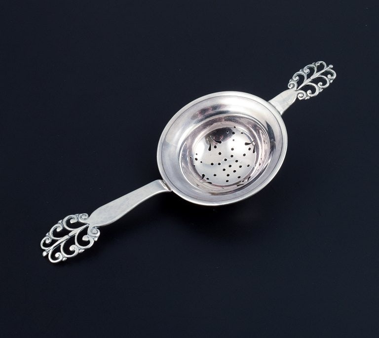 Danish silversmith, tea strainer. Danish 830 silver. - 4