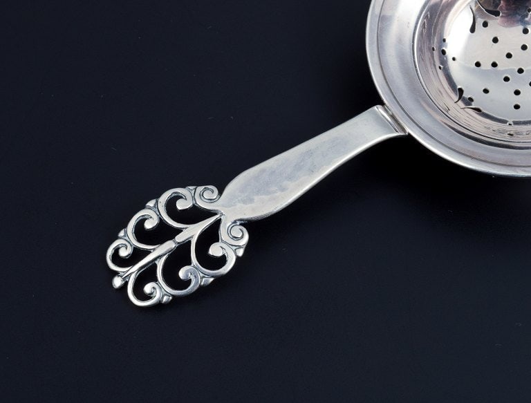 Danish silversmith, tea strainer. Danish 830 silver. - 5
