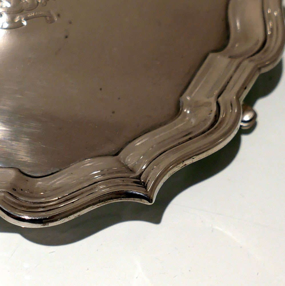 19th Century Antique Victorian Sterling Silver Salver London 1898 Hawksworth Eyre & Co Ltd - 3