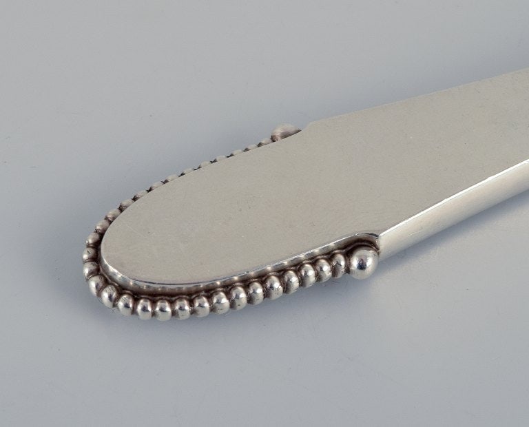 Georg Jensen Beaded. A set of ten fruit knives in sterling silver. Stainless steel blade. - 4