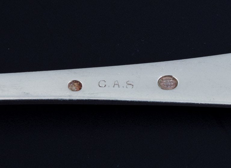 Danish silversmith, five meat forks. Danish 830 silver. - 6